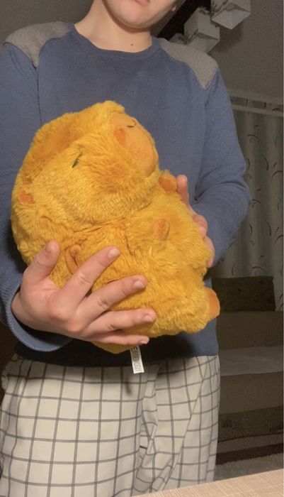 Іграшка мʼяка капібара з кишенями для рук