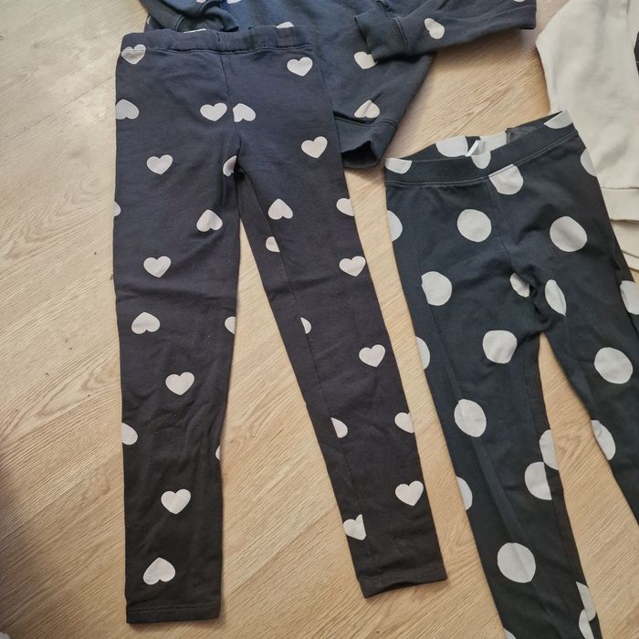 H&m 2 x komplet bluza spodnie leginsy 128