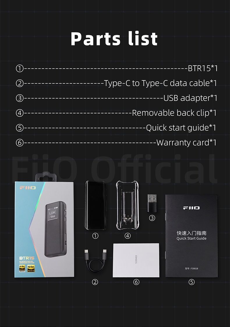 ЦАП із підсилювачем, Bluetooth ресивер FiiO BTR15 Black