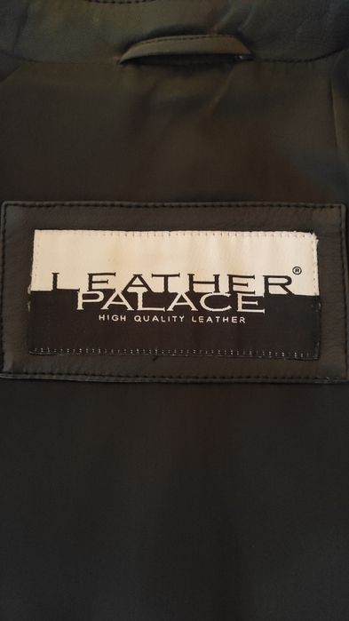 Кожаный черный женский пиджак