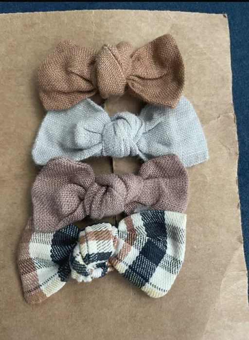 Cudne mini kokardki - spinki w jesiennych kolorach