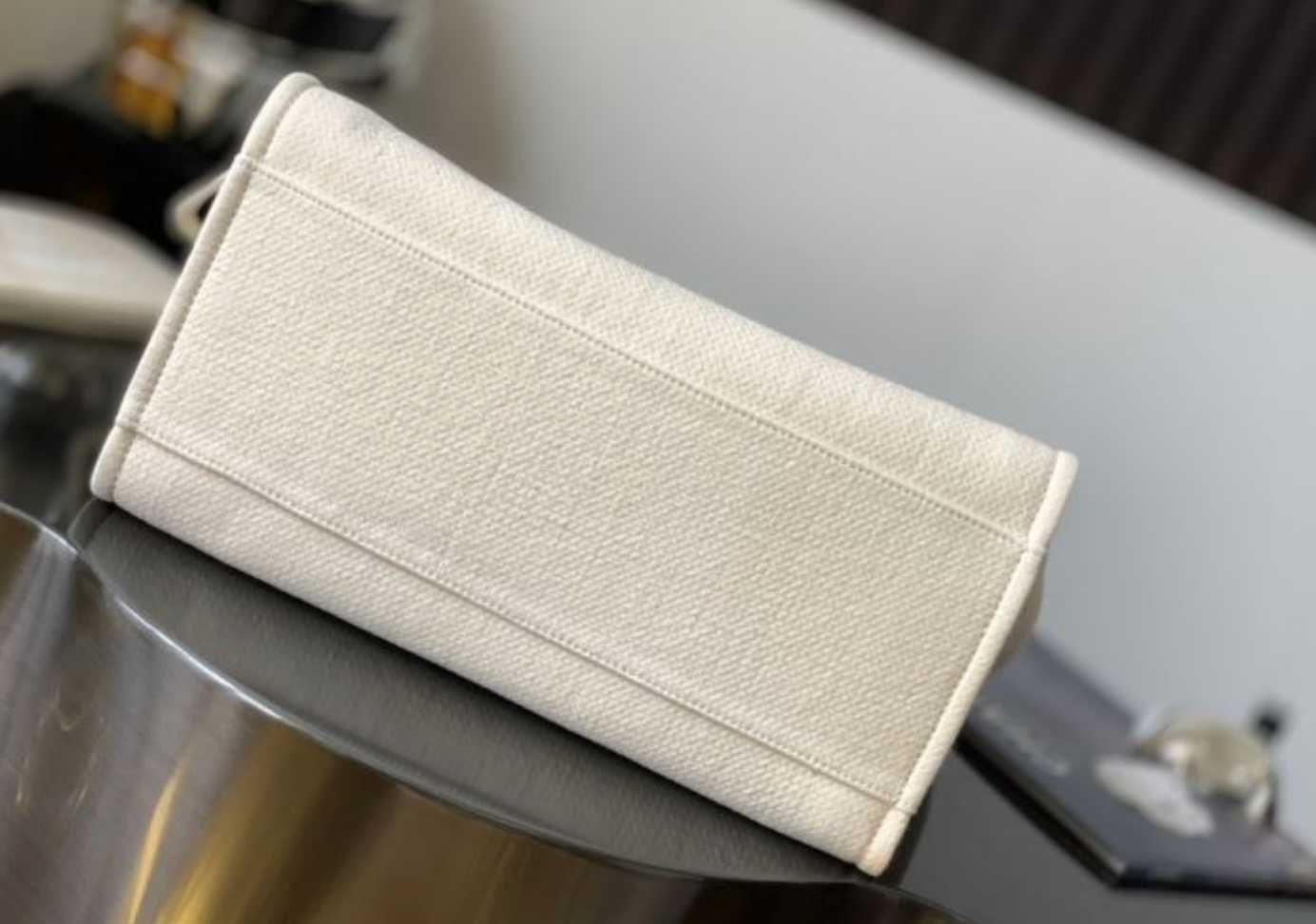 Torebka Chanel Deauville shopper płucienna srebrne okucia