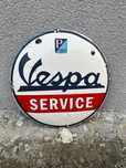 Vintage szyld emaliowany Vespa Service emalia tablica reklama 30 cm