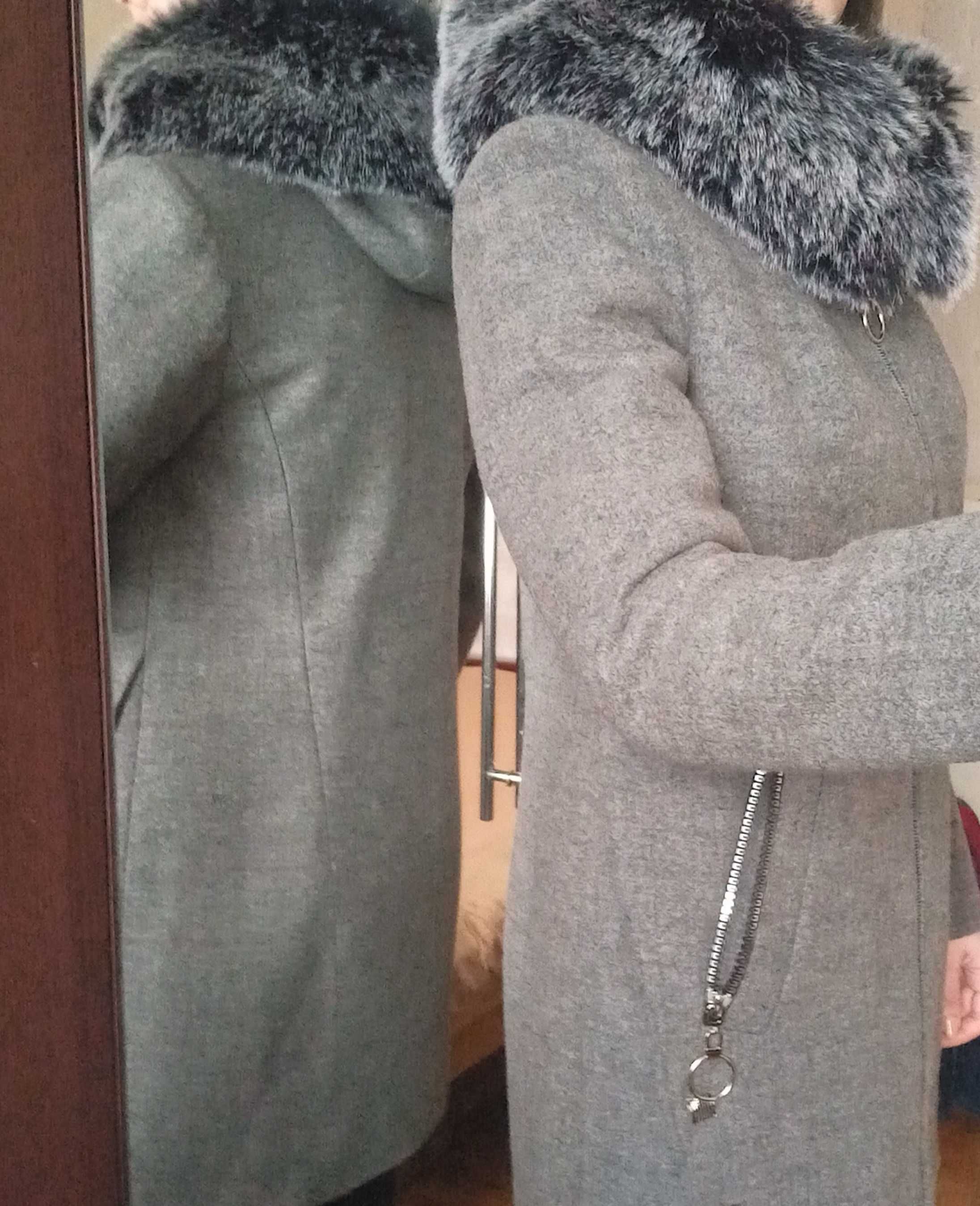 Пальто кашемировое женское евро зима с утеплителем размер 44
