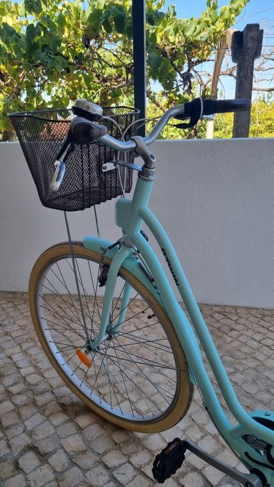 Bicicleta Pasteleira Btwin Elops Verde Água