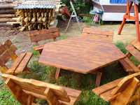 Meble ogrodowe ławki stół Złoty Dąb lub Opalany