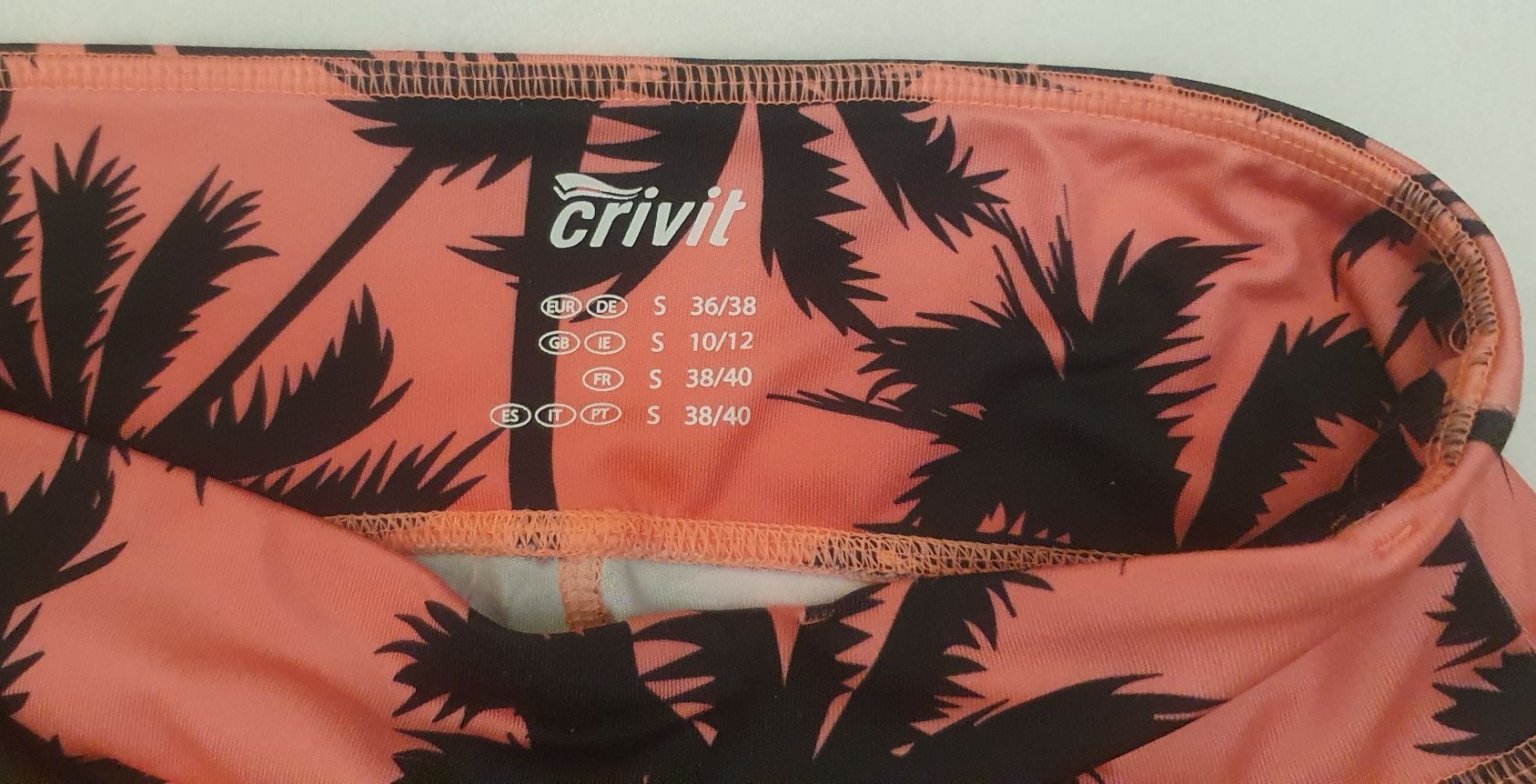 Różowe leginsy w palmy CRIVIT, rozmiar S (36)