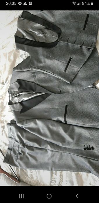 Smoking ślubny grafitowy