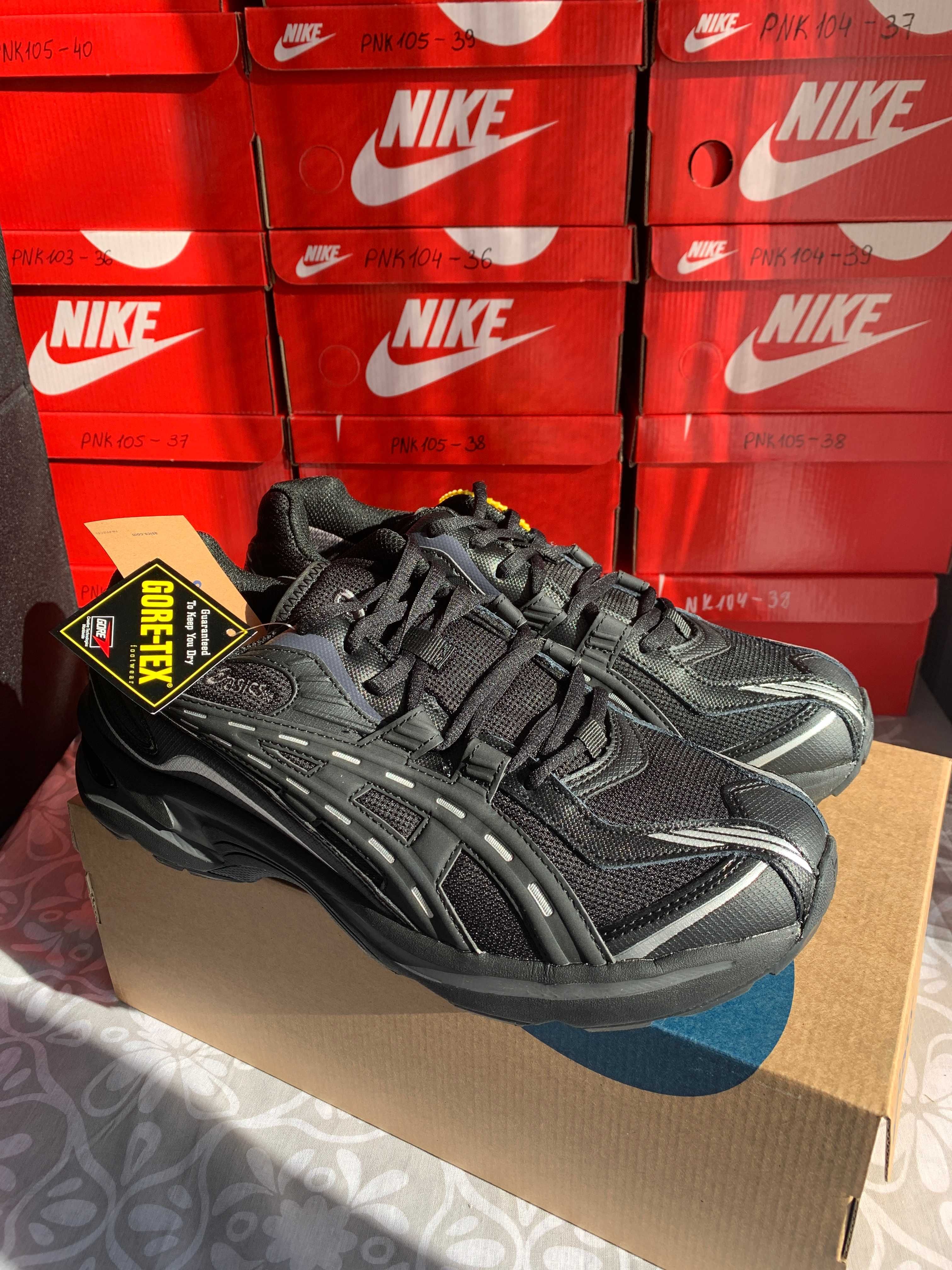 Чоловічі чорні кросівки термо зимні осінні вологостійкі asics фліс
