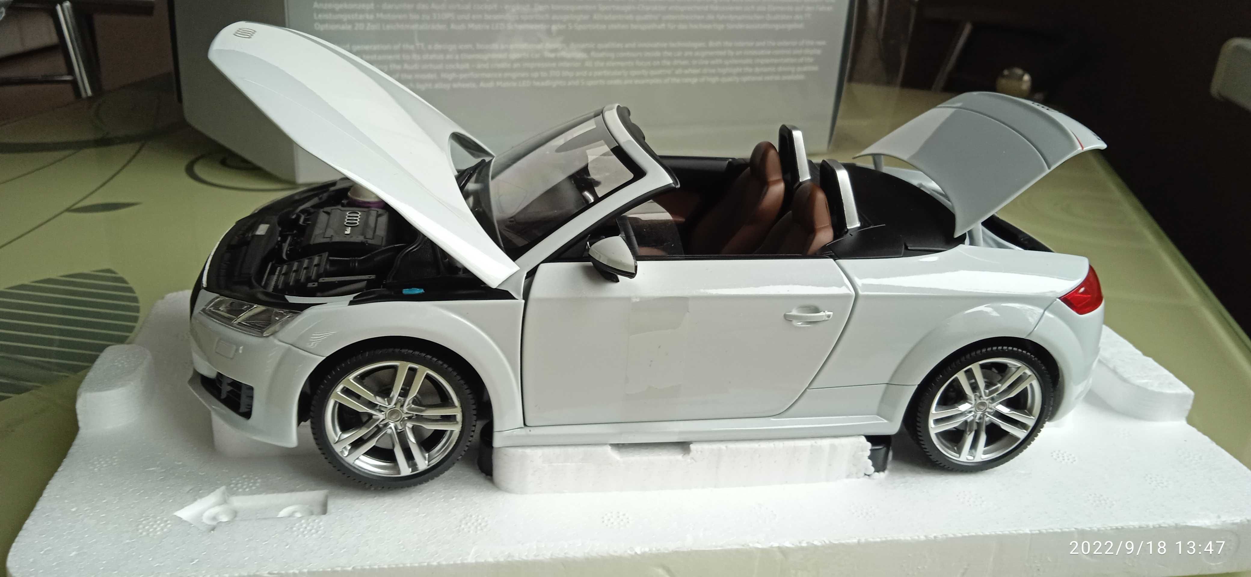 модель 1.18 minichamps - audi - tt roadster 2014