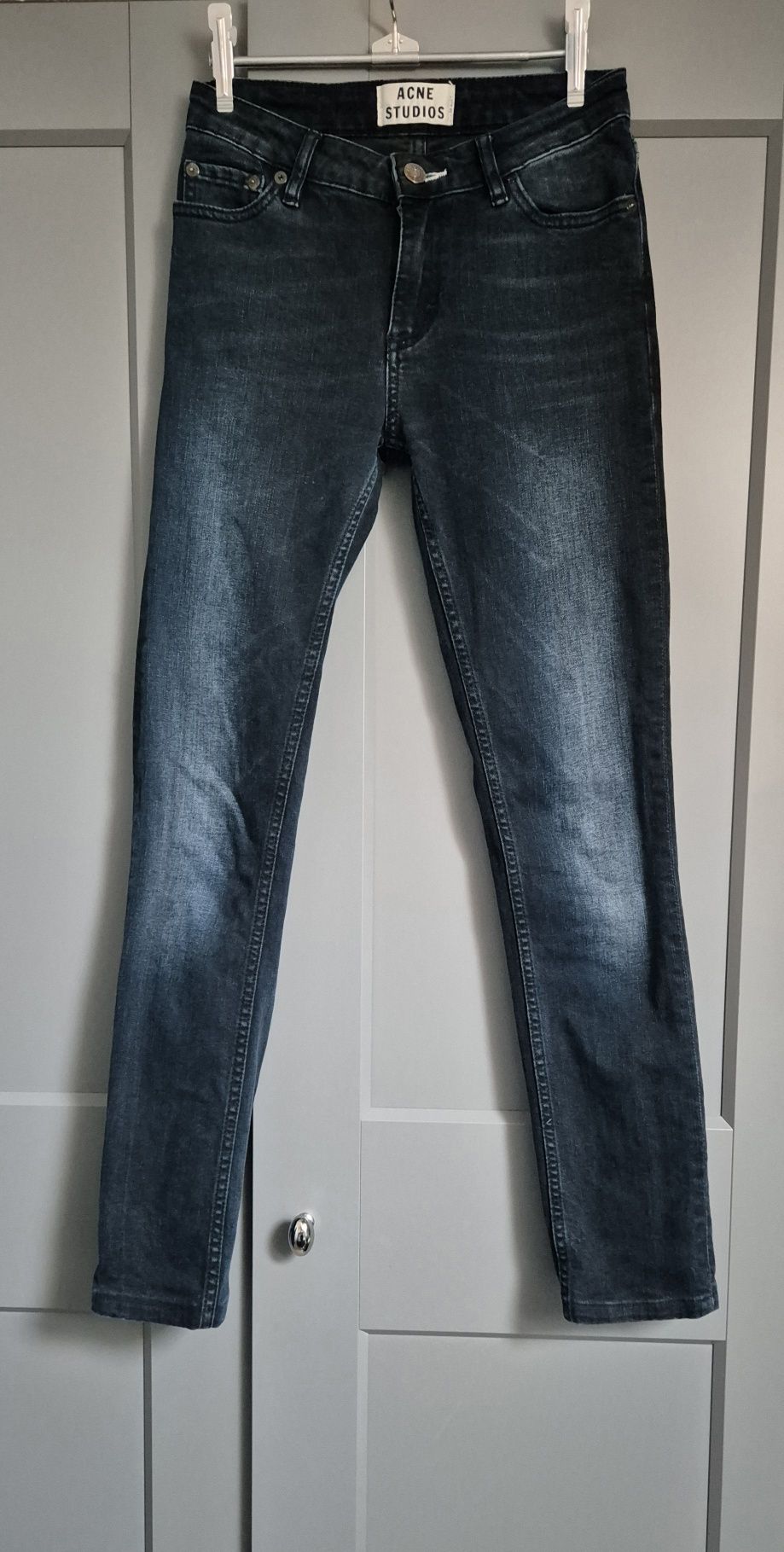Acne studios jeansy spodnie rurki skinny 25/32 XS s
