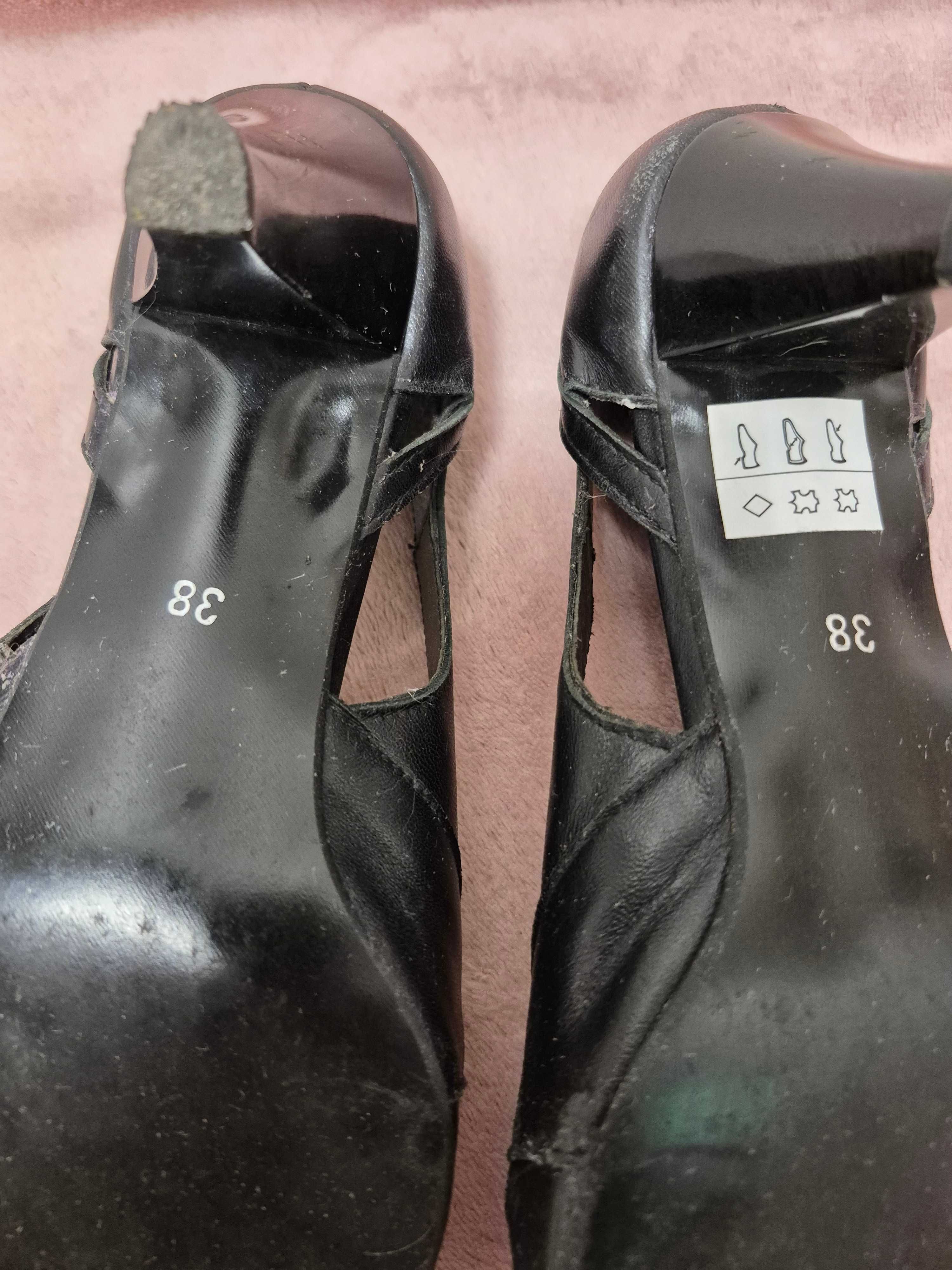 Zych & Staszewski  Sandały na obcasie 38 Skórzane buty