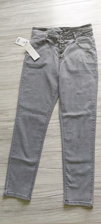 NOWE Spodnie szary jeans damskie r 50 (size 36 )