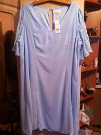 НОВОЕ Платье  светло-голубое  размер 60