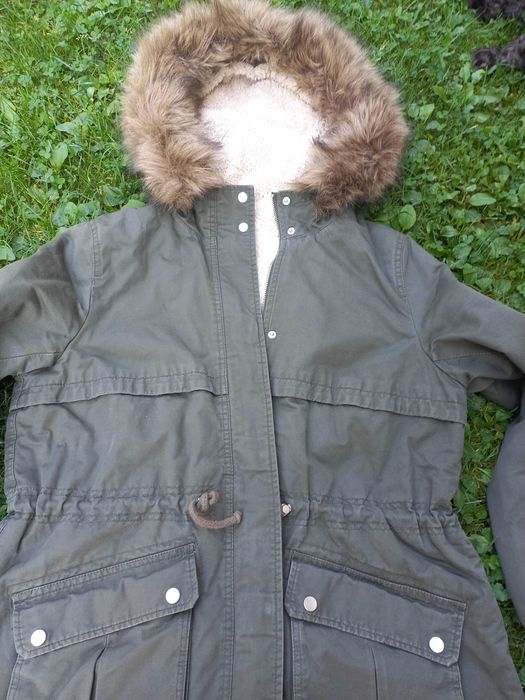 H&M Divided. Damska parka, khaki. Roz 42