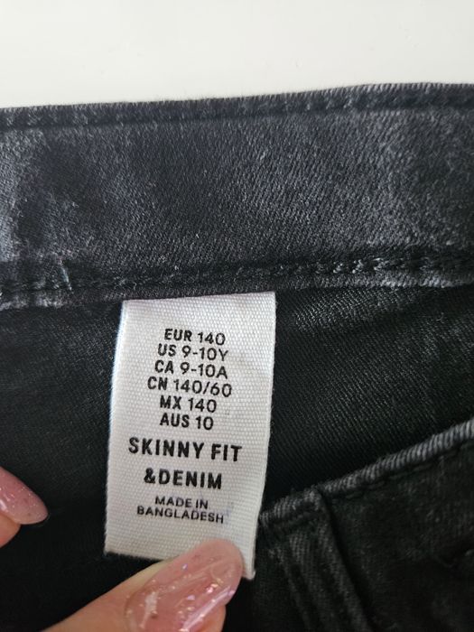 Spodnie skinny 140 h&m czarne