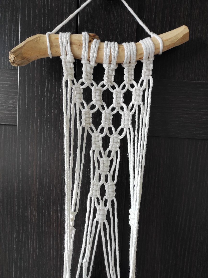 Makrama kwietnik ze sznurka bawełnianego