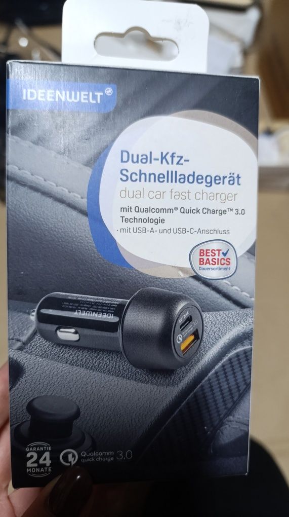 Ładowarka samochodowa Usb A USB C