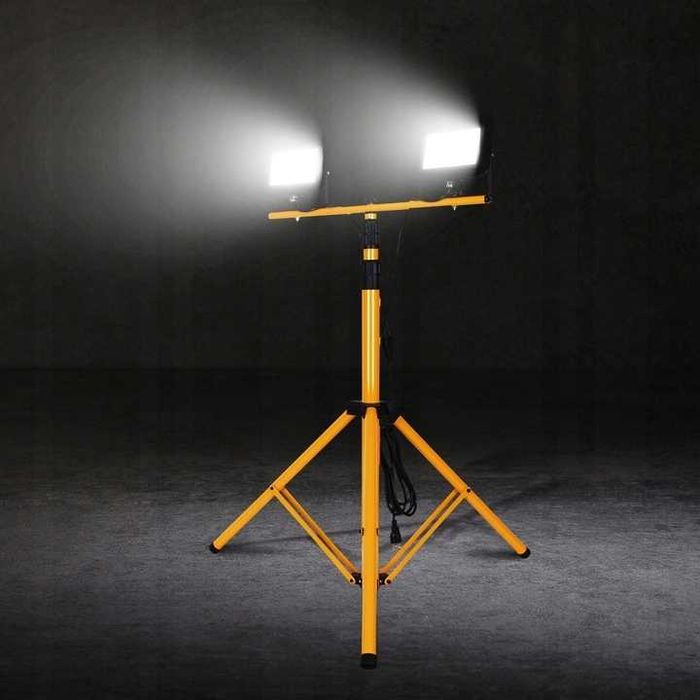 Zestaw Statyw+Naświetlacz Halogen Budowlany 2x 100w Led22000lm+Przewód