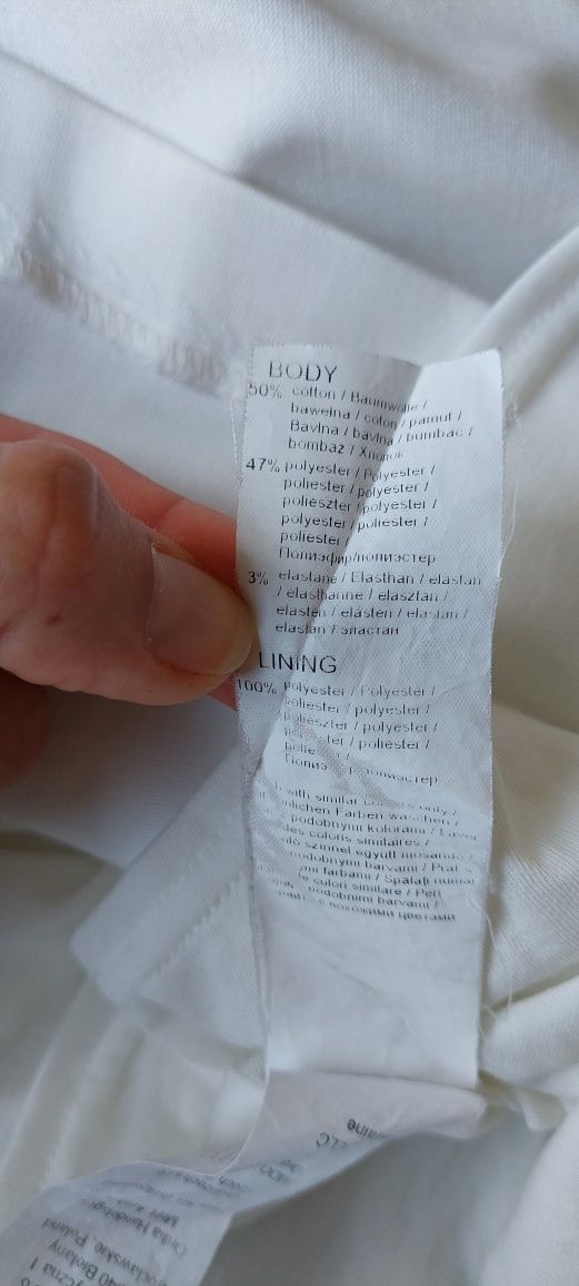 Orsay r.38 biała rozkloszowana sukienka plisy zakładki