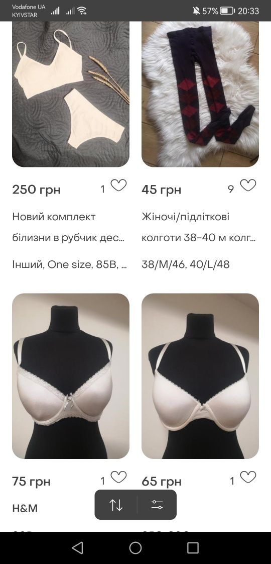 Жіноча білизна 95 С (бюстгалтери) різні розміри