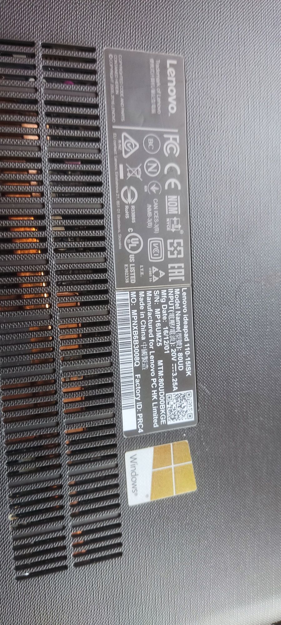 Lenovo ideapad 110-15ISK klawiatura korpus wyświetlacz ekran