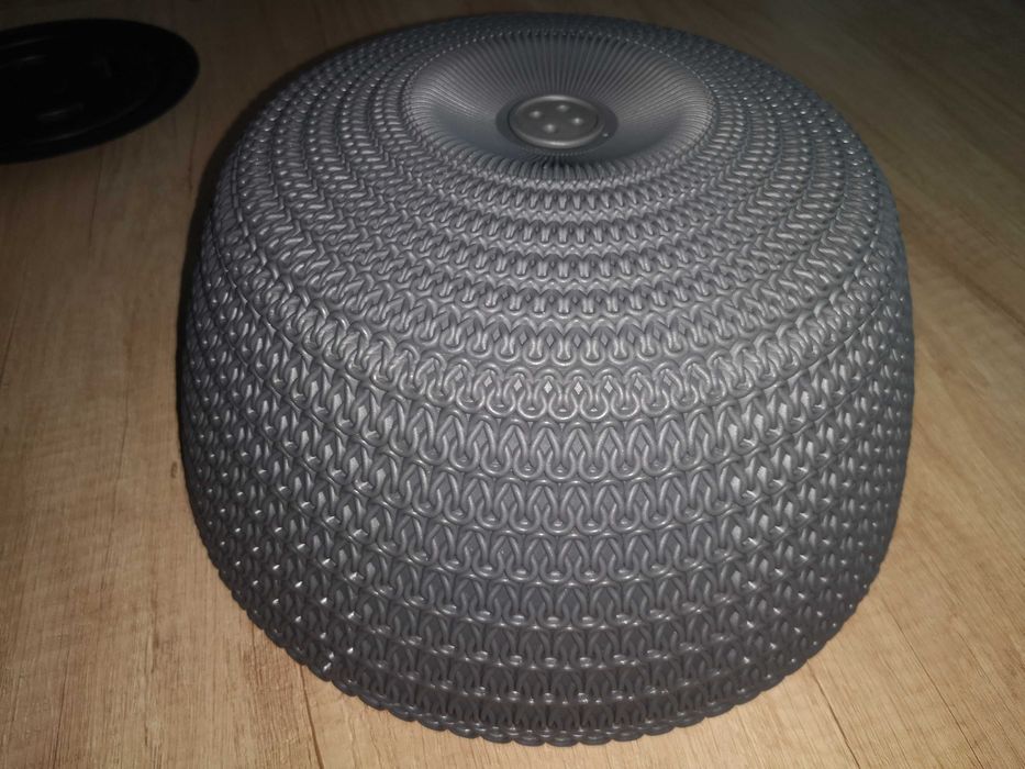 Donica plastikowa duża z wkładem drenażowym szara średnica 30 cm