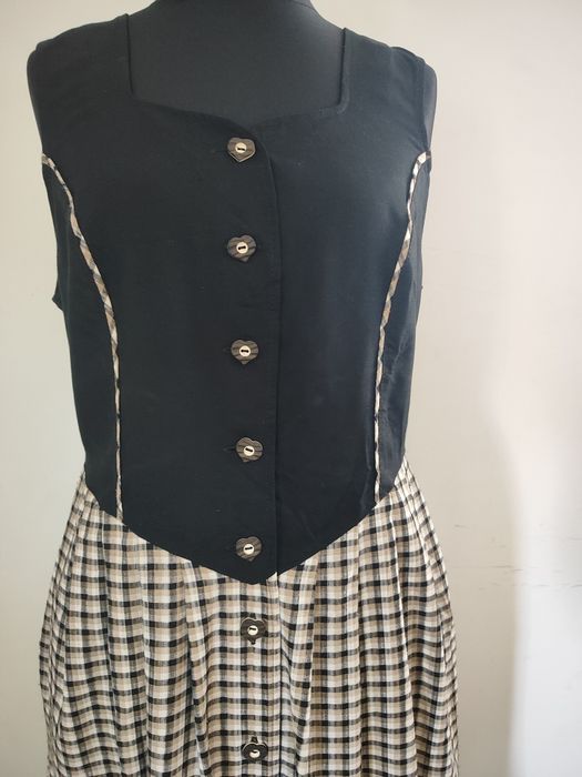 Sukienka 16 44 xl MIDI bawarska dirndl len landhaus folk Boho tracht v