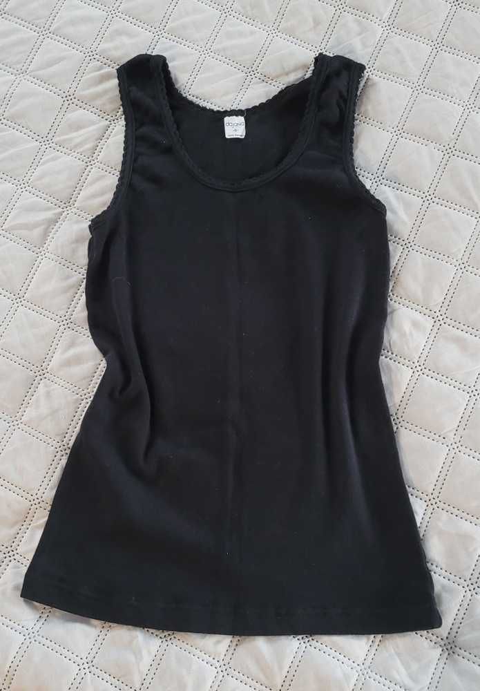 Podkoszulek damski koszulka czarna r. XS/S bawełna