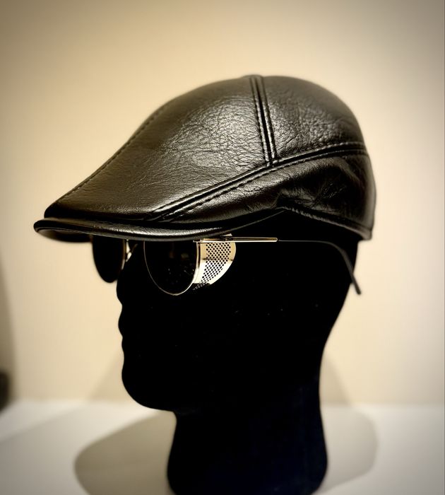 Czapka z daszkiem skórzana kaszkiet