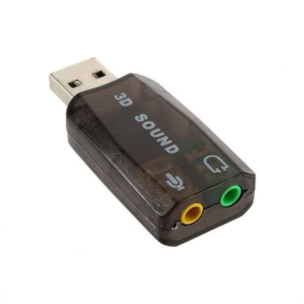 Placa de som externa USB áudio - para colunas e microfone