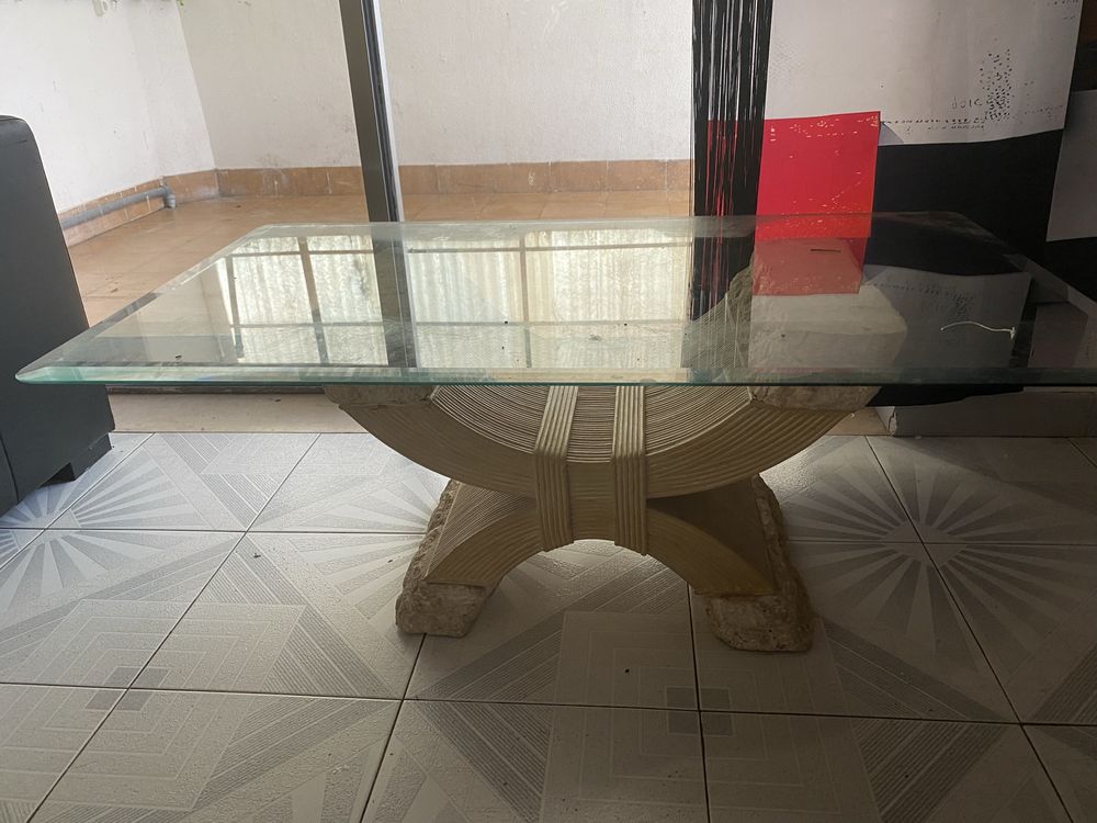 Mesa centro em vidro