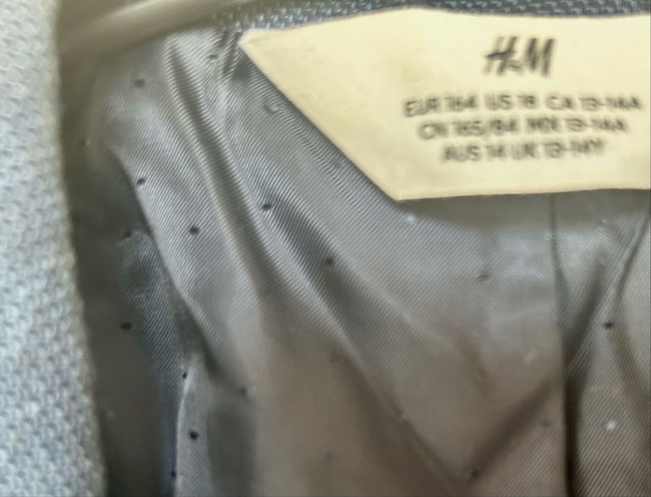 Garnitur Lniany granatowy 164cm H&M