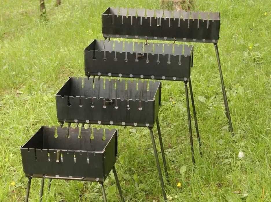 Раскладной мангал 3️⃣мм на 8 шампуров + 8 шампуров (ручка металл). 3мм