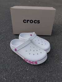 Шлепанцы Crocs женские Сабо кроксы пляжные белые Новинка 2024