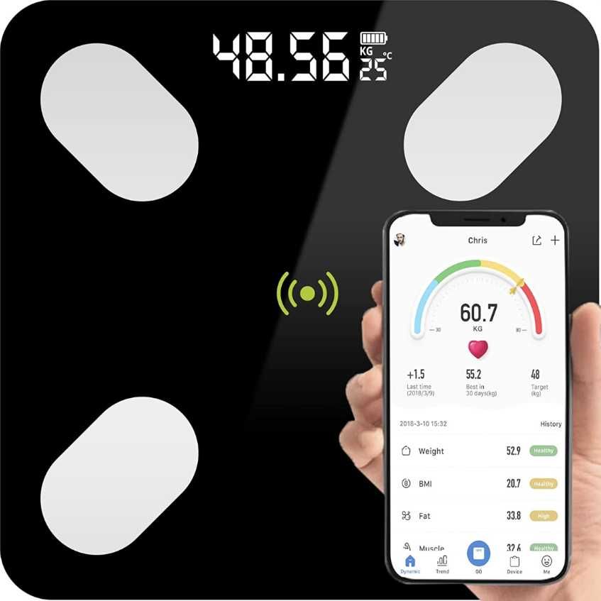 WAGA Łazienkowa Analityczna SLIM 180KG SMART+ 17w1