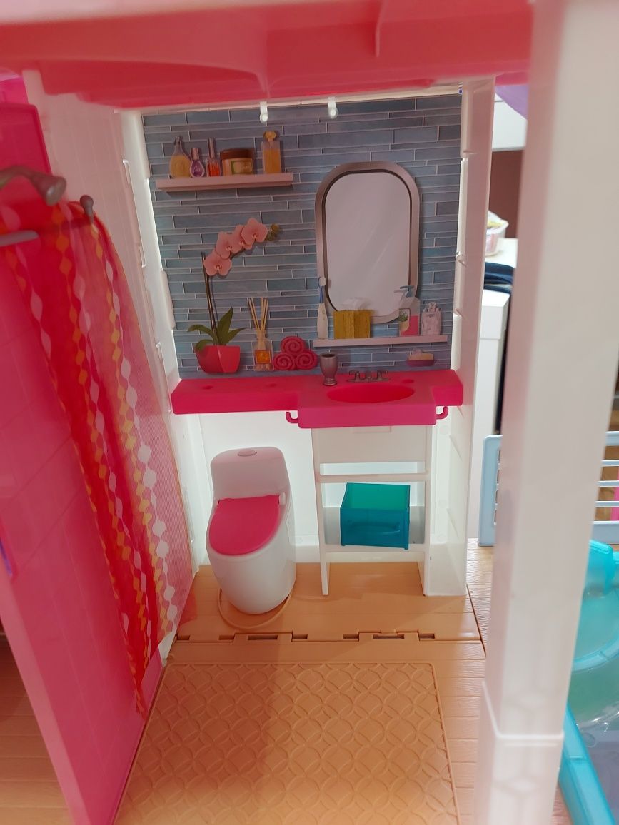 Barbie Dream House Domek Winda Basen Zjeżdżalnia Łazienka Kuchnia Duży