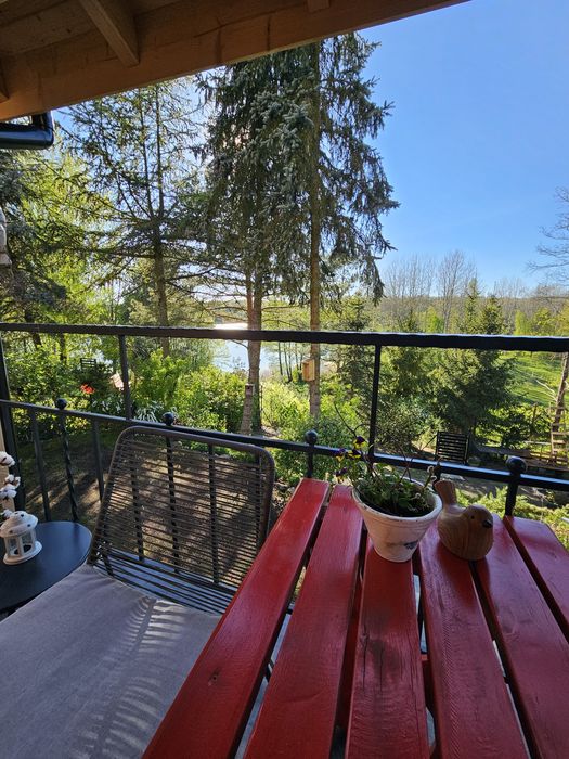 Domek letniskowy całoroczny z linią brzegową, Mazury ,  z bala, nowy.