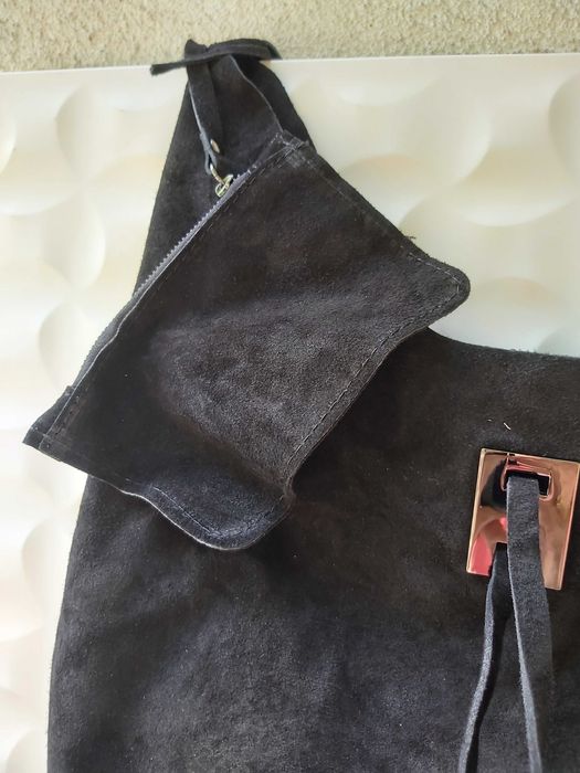 NOWA oryginalna zamszowa torebka worek CREOLE zamszowa czarna