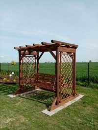 Huśtawka Ogrodowa Z Kratką, Pergola 220cm x 110cm x 210cm