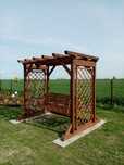 Huśtawka Ogrodowa Z Kratką, Pergola 220cm x 110cm x 210cm
