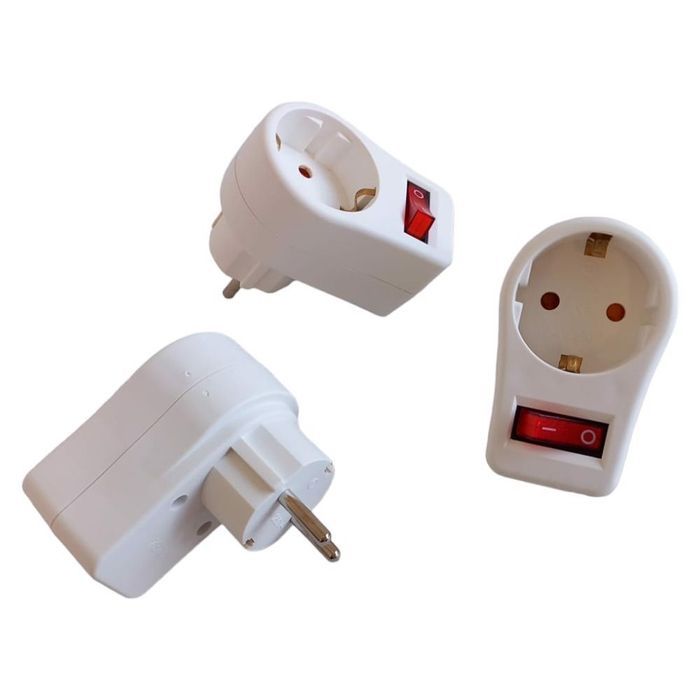 gniazdo elektryczne z wyłącznikiem adapter 3szt
