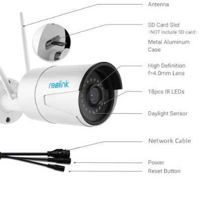 Reolink RLC-410W-4MP - Câmera Wifi 2.4 GHz/5GHz - Pessoas/veiculos