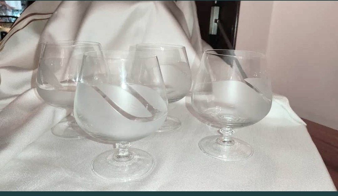 Duże Lampki Kieliszki Ładnie Zdobione - mrożone poj. 500ml - 4 sztuki