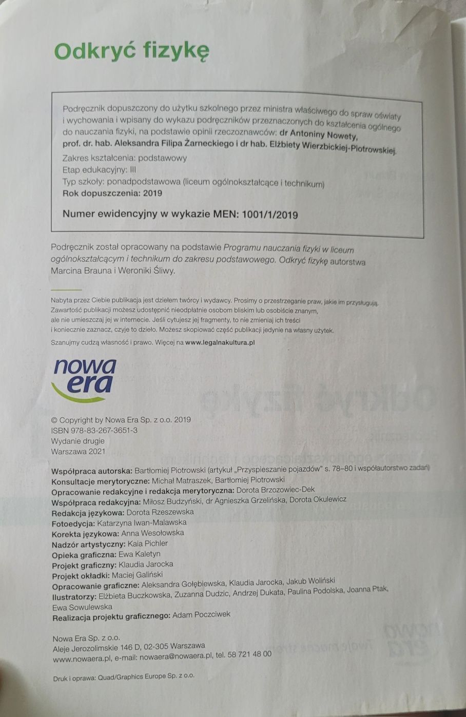 Odkryć Fizykę 1. Zakres podstawowy.  Stan bdb