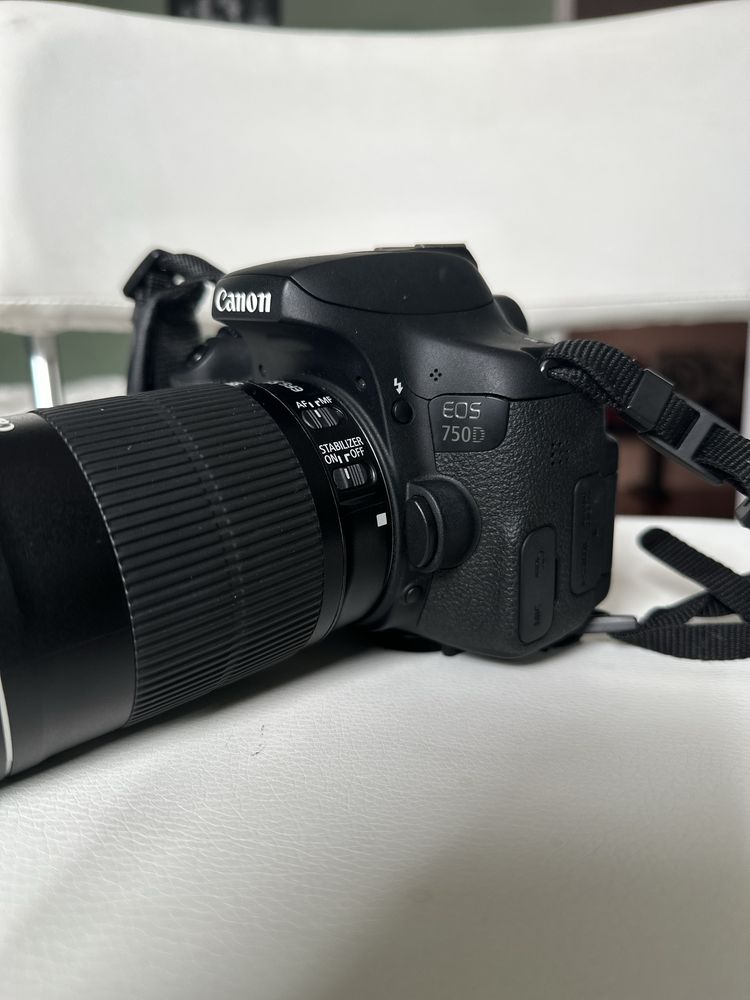 canon 750d Vendo objetiva EF-S 55-250mm IS Macro0.85/2.8ft ou troco