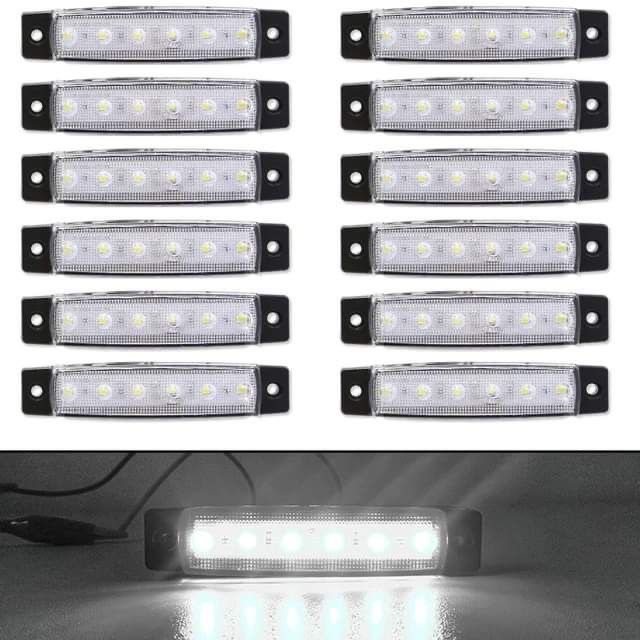 12 x obrysowe światło LED wodoszczelne 12-24V oświetlenie boczne.