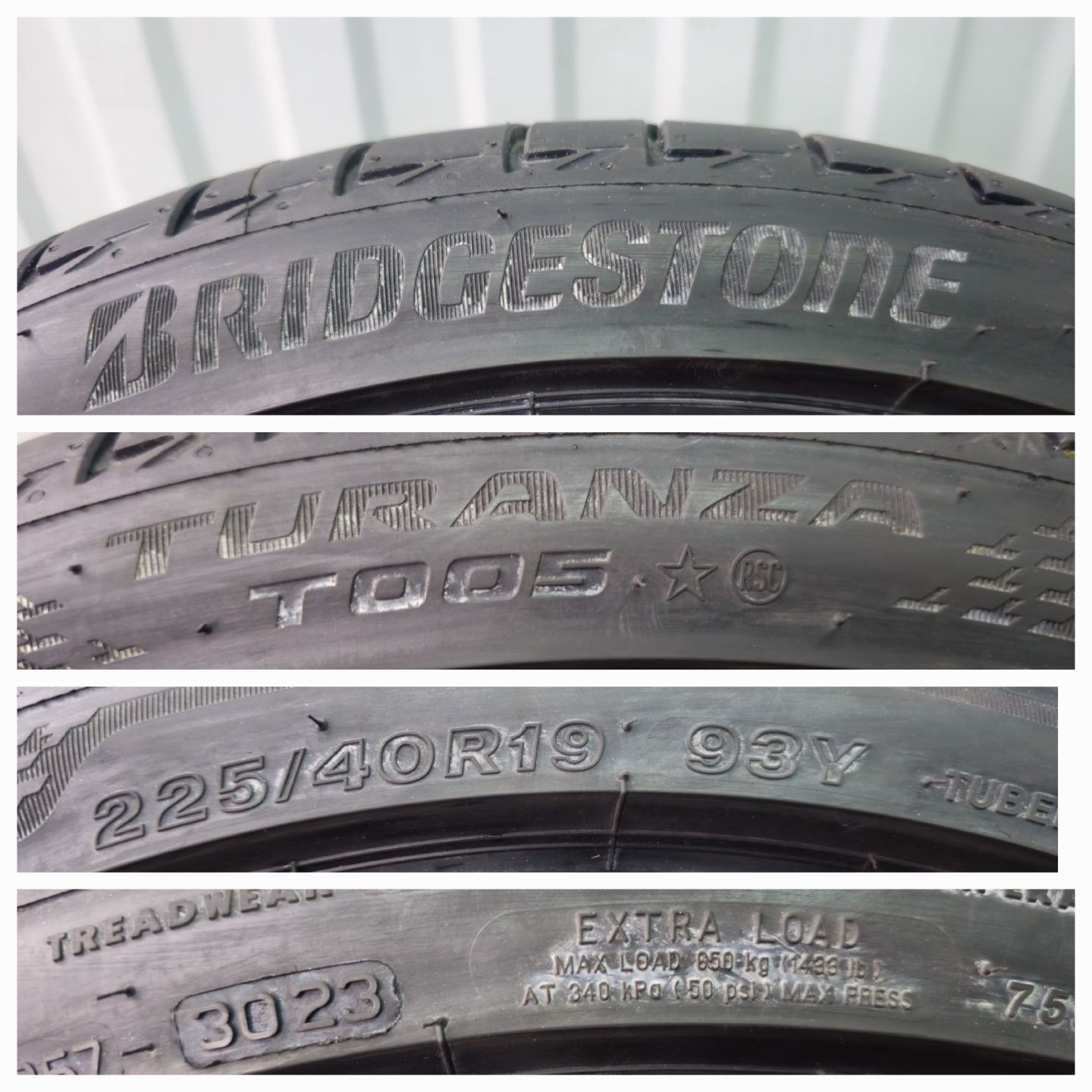 Bridgestone Turanza T005 * Runflat 225/40r19 93Y XL / 255/35r19 96Y