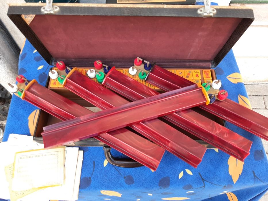 Jogo Mah-Jong em Caixa Vintage