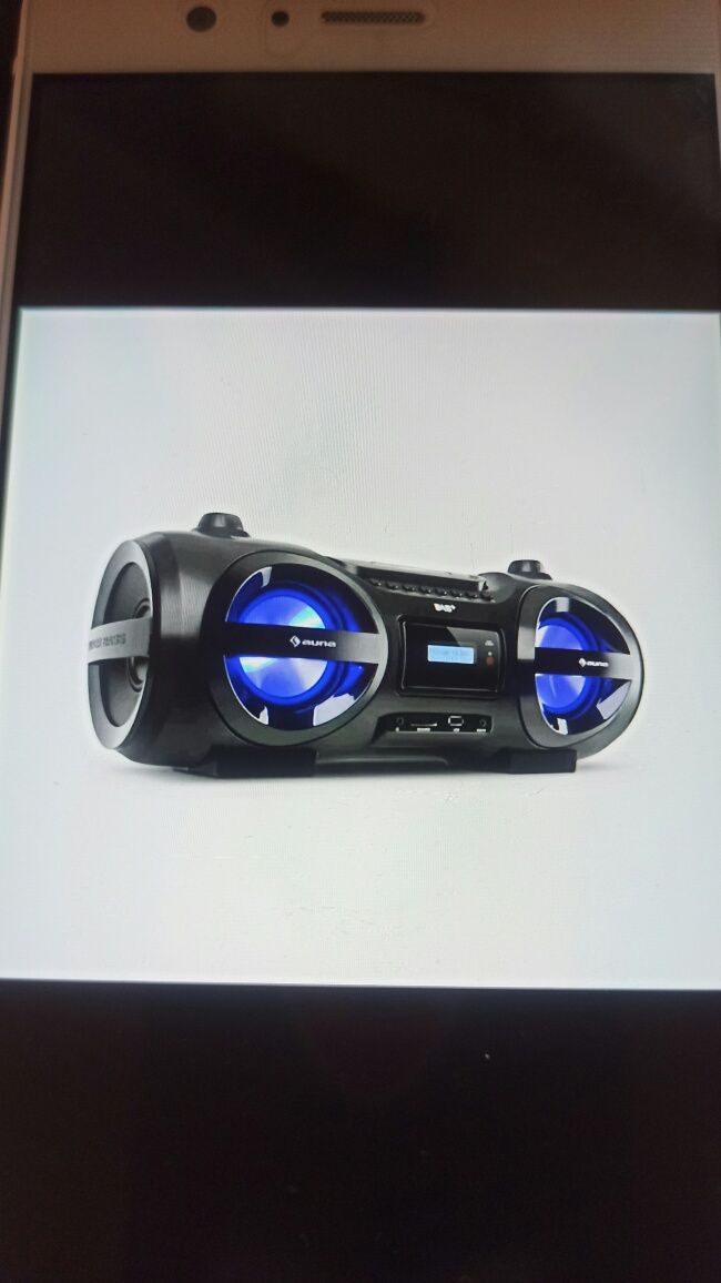 Boombox radio CD USB BT wieża auna mega bass podświetlenie nowy